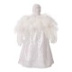 Glitzhome 16"H Christmas Angel Tree Topper With White Faux Fur Dress