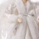 Glitzhome 16"H Christmas Angel Tree Topper With White Faux Fur Dress