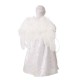 Glitzhome 16"H Christmas Angel Tree Topper With White Faux Fur Dress