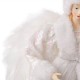 Glitzhome 16"H Christmas Angel Tree Topper With White Faux Fur Dress