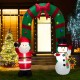 Glitzhome 8 ft Lighted Inflatable Santa and Snowman Gate Arch