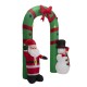 Glitzhome 8 ft Lighted Inflatable Santa and Snowman Gate Arch