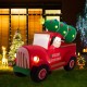 Glitzhome 7ft Lighted Santa Claus On Pick Up Truck Inflatable Decor