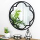 Glitzhome 23.62"D Black Metal Framed Round Wall Mirror