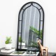 Glitzhome 33.07"H Oversized Black Metal Framed Arched Wall Mirror