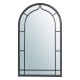 Glitzhome 33.07"H Oversized Black Metal Framed Arched Wall Mirror