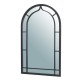 Glitzhome 33.07"H Oversized Black Metal Framed Arched Wall Mirror