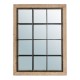 Glitzhome 31.5"H Farmhouse Wooden/Metal Windowpane Rectangular Wall Mirror Decor