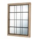 Glitzhome 31.5"H Farmhouse Wooden/Metal Windowpane Rectangular Wall Mirror Decor