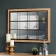 Glitzhome 31.5"H Farmhouse Wooden/Metal Windowpane Rectangular Wall Mirror Decor
