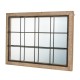 Glitzhome 31.5"H Farmhouse Wooden/Metal Windowpane Rectangular Wall Mirror Decor