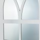 Glitzhome 40.16"H Wash White Wooden Cathedral Windowpane Wall Mirror Decor