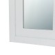 Glitzhome 40.16"H Wash White Wooden Cathedral Windowpane Wall Mirror Decor