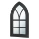 Glitzhome 40.16"H Black Wooden Cathedral Windowpane Wall Mirror Decor