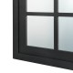 Glitzhome 40.16"H Black Wooden Cathedral Windowpane Wall Mirror Decor