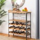 Glitzhome 21 Bottle Floor Wooden Wine Rack with Metal Frame 