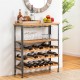 Glitzhome 21 Bottle Floor Wooden Wine Rack with Metal Frame 