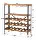 Glitzhome 21 Bottle Floor Wooden Wine Rack with Metal Frame 