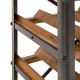 Glitzhome 21 Bottle Floor Wooden Wine Rack with Metal Frame 