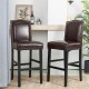 Glitzhome 45"H Coffee Bonded Leather High-Back Barchair with Studded Decor, Set of 2