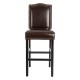 Glitzhome 45"H Coffee Bonded Leather High-Back Barchair with Studded Decor, Set of 2