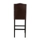 Glitzhome 45"H Coffee Bonded Leather High-Back Barchair with Studded Decor, Set of 2