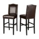 Glitzhome 45"H Coffee Bonded Leather High-Back Barchair with Studded Decor, Set of 2