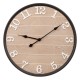 Glitzhome 23.60"D Farmhouse Metal Wooden Round Wall Clock