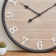 Glitzhome 23.60"D Farmhouse Metal Wooden Round Wall Clock