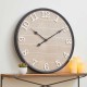 Glitzhome 23.60"D Farmhouse Metal Wooden Round Wall Clock