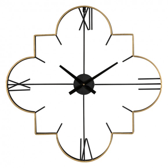 Glitzhome 31.90"D Oversized Modern Metal Golden & Black Novelty Wall Clock