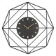 Glitzhome 24.02"D Modern Metal Black & Golden Octagon Design Wall Clock