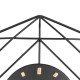 Glitzhome 24.02"D Modern Metal Black & Golden Octagon Design Wall Clock