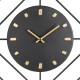 Glitzhome 24.02"D Modern Metal Black & Golden Octagon Design Wall Clock