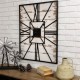 Glitzhome 31.5"H Oversized Farmhouse Wooden/Metal Rectangular Wall Clock