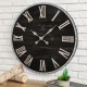 Glitzhome 27.56"D Oversized Farmhouse Wooden & Galvanized Round Wall Clock