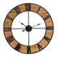 Glitzhome 30.00"D Oversized Farmhouse Wooden & Metal Center Cutout Design Wall Clock