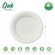 Oak PLUS 6 inch White Compostable & Disposable Sugarcane Plates, 600 Pack