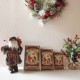 Glitzhome 3 Piece Decorative Vintage Book Shaped Christmas Storage Book Box Set