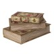 Glitzhome 3 Piece Decorative Vintage Book Shaped Christmas Storage Book Box Set