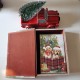 Glitzhome Decorative Vintage Dog Print Book Shaped Christmas Storage Book Box, Set of 2