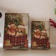 Glitzhome Decorative Vintage Dog Print Book Shaped Christmas Storage Book Box, Set of 2