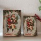 Glitzhome Decorative Vintage Storage Book Shaped Christmas Book Box, Set of 2