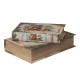 Glitzhome Decorative Vintage Storage Book Shaped Christmas Book Box, Set of 2