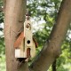 Glitzhome 15.63"H Church Rustic Distressed Wooden Birdhouse