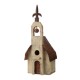 Glitzhome 15.63"H Church Rustic Distressed Wooden Birdhouse