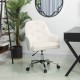 Glitzhome Cream Velvet Gaslift Adjustable Swivel Office Chair/Desk Chair