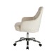 Glitzhome Cream Velvet Gaslift Adjustable Swivel Office Chair/Desk Chair