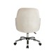 Glitzhome Cream Velvet Gaslift Adjustable Swivel Office Chair/Desk Chair
