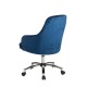 Glitzhome Navy Blue Velvet Gaslift Adjustable Swivel Office Chair/Desk Chair